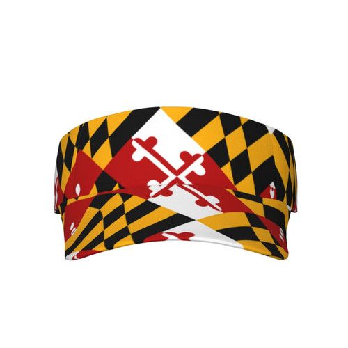 Maryland State Flag Sun Visor Hats for Women Men Adjustable Outdoor Sports Running Sun Caps
