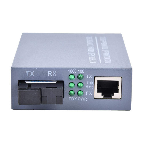 Hilitand 2pcs Ethernet Converter Single Mode Single Core RJ45 Gigabit Optic Fiber Transceiver US Plug 110-240V