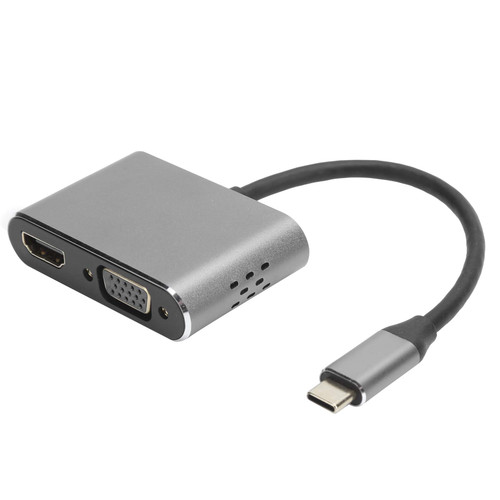 TypeC Docking Station, 5 in 1 TypeC to HDMI VGA USB 3.0 Interface 5Gbps Docking Station 3.5MM Audio Durable Sturdy TypeC Adapter for Computer