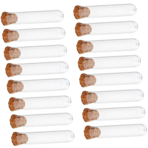 OKUMEYR 50pcs Plastic Test Tube Transparent Vial Small Test Tubes Bottles Glass Test Tubes Test Tube Holder Test Tube Rack Sampling Vials Glass Tubes PRP Tubes Storage Bottle Liquid