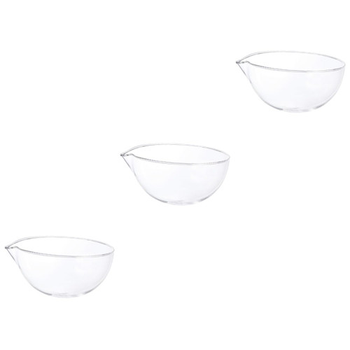ULTECHNOVO 3 Pcs Evaporating Dish Glass Evaporation Dish Plates Glass Lab Dishes Laboratory Tool Crystallizing Dish Laboratory Dish Clear Glass Mixing Bowls Laboratory Supplies Glassware Flat
