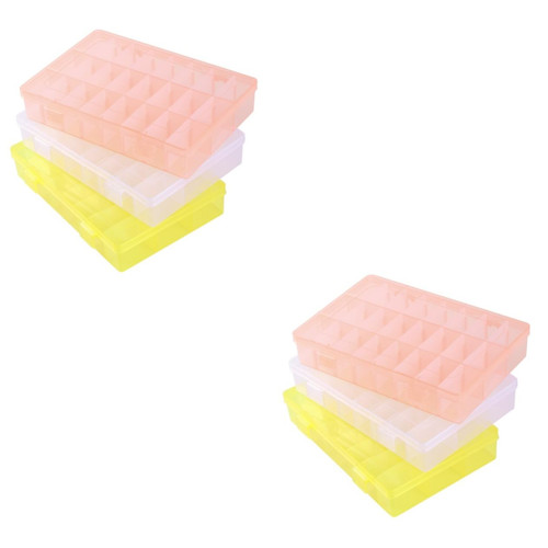 2 Sets 3pcs Plastic Storage Case clear jewelry case Storage Container jewelry organizer tray ornament storage bin Compartment Storage Case Multifunction packing box travel