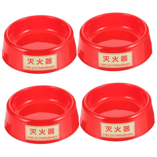 Housoutil 4pcs Fire Extinguisher Stand Base for Fire Extinguisher Heavy-duty Fire Extinguisher Bracket Fire Extinguisher Base Metal Fire Extinguisher Bracket Shine Adhesive Tape Plastic