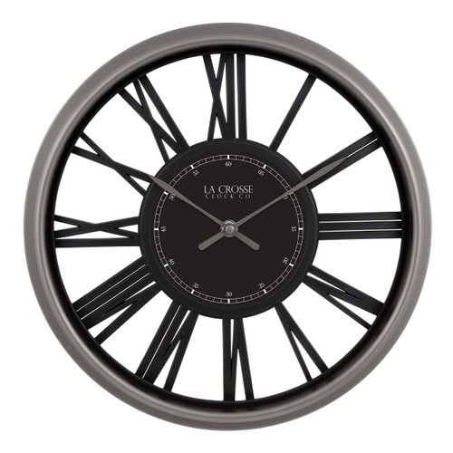 La Crosse 404-3033 13-Inch Oxford Quartz Wall Clock, Gray