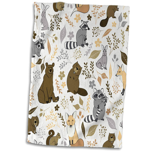 3dRose - Janna Salak Designs Woodland Creatures - Cute Woodland Animals Pattern - Towels (twl-341370-1) 3dRose - Janna Salak Designs Woodland Creatures - Cute Woodland Animals Pattern - Towels (twl-341370-1)