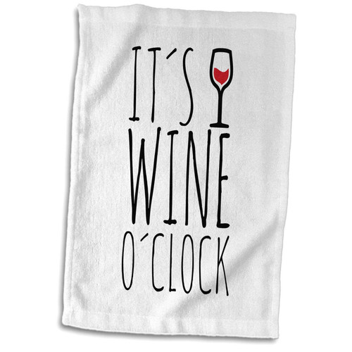 3dRose - Cassie Peters Digital Art - Its Wine o Clock - Towels (twl-334854-1)