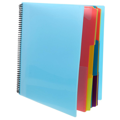 TEHAUX Coil Notebook Folder Document Organizer Binder Erasable Write on Tabs Files Plastic Blinder File Folder Pressboard Classification Folders Office Storage Artifact Rewritable