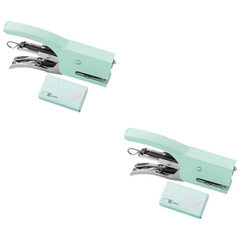 TEHAUX 2 Sets Hand-held Stapler Staples Heavy Duty Suit for Kids Staplers for Desk Daily Use Hand Stapler Kids Suits Compact Hand Stapler Home Stapler Kid Suit Student Pliers Metal Major