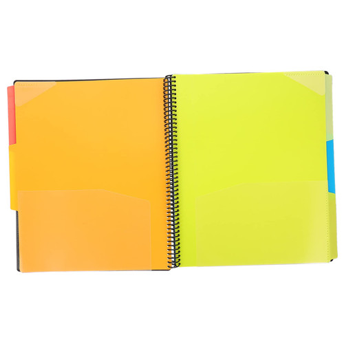 TEHAUX Coil Notebook Folder Pocket Organizer Binder Divider Folder Expanding File Pockets Expanding Folders Pockets Spiral Container Coil Design Classify Folder Rewritable Office Blinds
