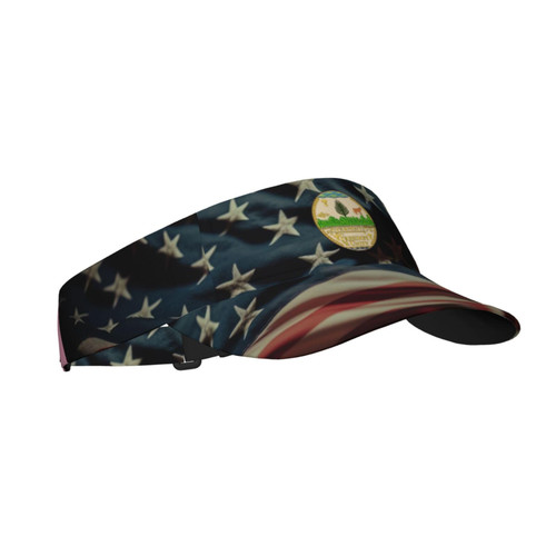 State Seal of Vermont Sun Visor Cap for Women Men Summer Adjustable Sun Protection Visors Black