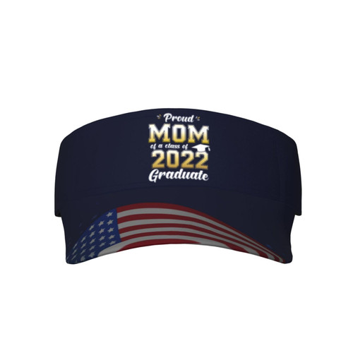 Proud Mom of a Class of 2022 Graduate Senior Visor Cap Adjustable Uv Protection Sun Visor Hats Empty Top Baseball Hat for Women and Men Black