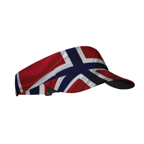 Norway Flag Sun Visor Cap for Women Men Summer Adjustable Sun Protection Visors Black
