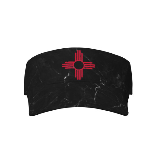 New Mexico Zia Sun Visor Cap Adjustable Uv Protection Sun Visor Hats Empty Top Baseball Hat for Women and Men Black