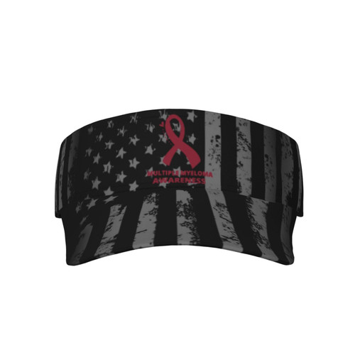 Multiple Myeloma Awareness Visor Cap Adjustable Uv Protection Sun Visor Hats Empty Top Baseball Hat for Women and Men Black