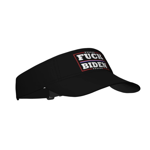 Fuck Joe Biden Sun Visor Cap for Women Men Summer Adjustable Sun Protection Visors Black