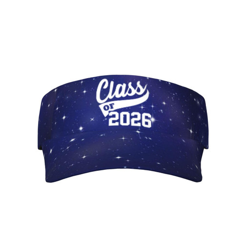 Class of 2026 Graduation Visor Cap Adjustable Uv Protection Sun Visor Hats Empty Top Baseball Hat for Women and Men Black