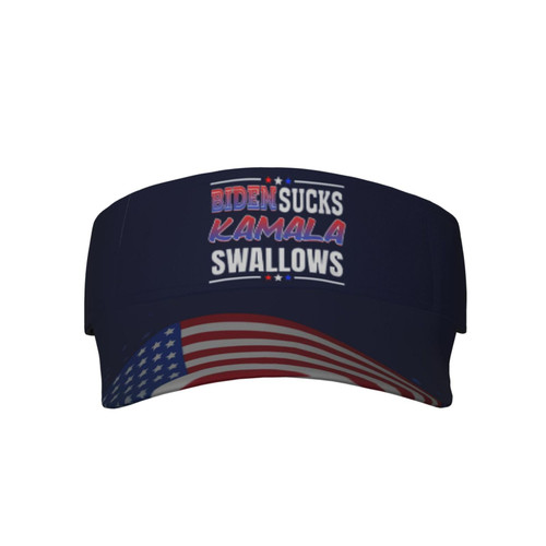 Biden Sucks Kamala Swallows Anti Joe Biden Anti-Democrat Visor Cap Adjustable Uv Protection Sun Visor Hats Empty Top Baseball Hat for Women and Men Black