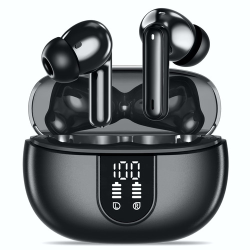 Wireless Earbuds, Bluetooth 5.3 Headphones 40Hrs Playtime Deep Bass Stereo in-Ear Earbud, LED Power Display, Call Noise Canceling Headphones with Mic, IP7 Waterproof Earphones for IOS Android Black Wireless Earbuds, Bluetooth 5.3 Headphones 40Hrs Playtime Deep Bass Stereo in-Ear Earbud, LED Power Display, Call Noise Canceling Headphones with Mic, IP7 Waterproof Earphones for IOS Android Black