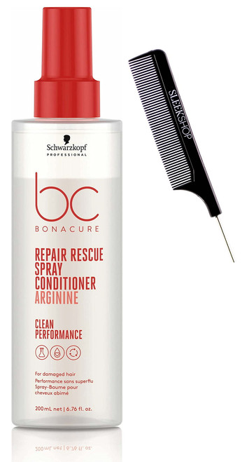 Schwarzkopf BC BONACURE Repair Rescue SPRAY CONDITIONER for FINE TO NORMAL DAMAGED HAIR (with Sleek Steel PIn Tail Comb) Leave In Conditioner (Repair Rescue - 6.8 oz / 200 ml) Schwarzkopf BC BONACURE Repair Rescue SPRAY CONDITIONER for FINE TO NORMAL DAMAGED HAIR (with Sleek Steel PIn Tail Comb) Leave In Conditioner (Repair Rescue - 6.8 oz / 200 ml)