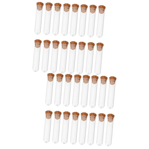 SOLUSTRE 100 Pcs Plastic Test Tube Laboratory Supplies Liquid Storage Tube Vial with Caps Scientific Test Tube Little Bottles Laboratory Test Tubes Transparent Vial Sample Powder Bottle
