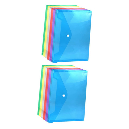 STOBOK 24 Pcs File Holder File Bags Document Storage Bags Plastic Envelopes Color File Folders Clear File Pockets Plastic File Envelope Document Folder Colorful Document Bag Printable A4