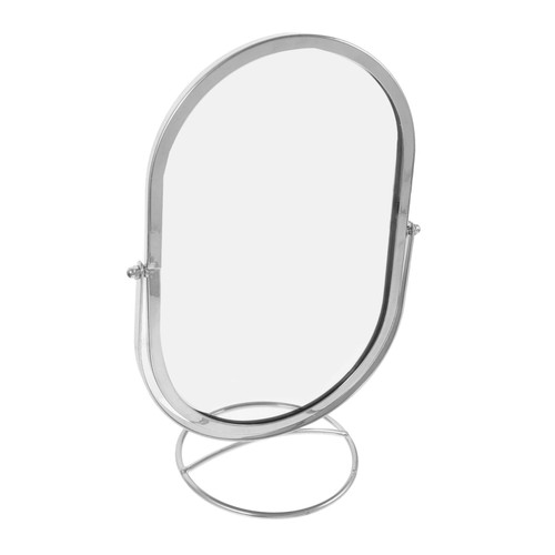 Veemoon Wrought Iron Cosmetic Mirror Swivel Mirror Oval Shape Makeup Mirror Oval Shaped Makeup Mirror Vanity Makeup Mirror Swivel Vanity Mirror Dresser Mirror to Rotate Dressing Table Desk