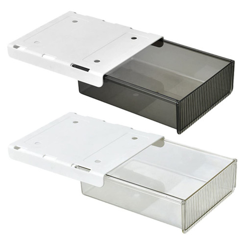 STOBOK 2pcs Storage Box under Desk Under Desk Storage Drawers Mini Drawers Under Desk Shelf Mini Drawer Organizer Desk Pencil Drawer Organizer -up Hidden Table The Pet Office No Punching