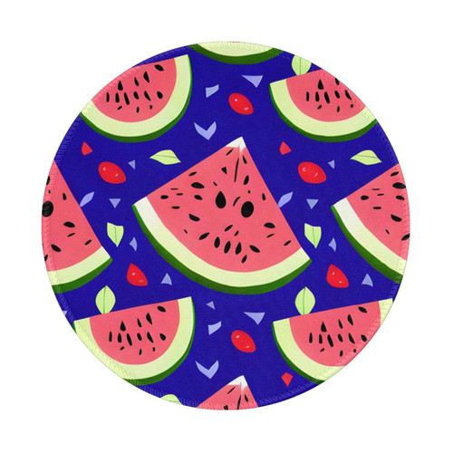 Fruits Watermelon Print Mouse Pad Round Gaming Mouse Pad with Non-Slip Rubber Base Desk Mouse Mat Waterproof Computer Mousepad for Laptop Office Gaming