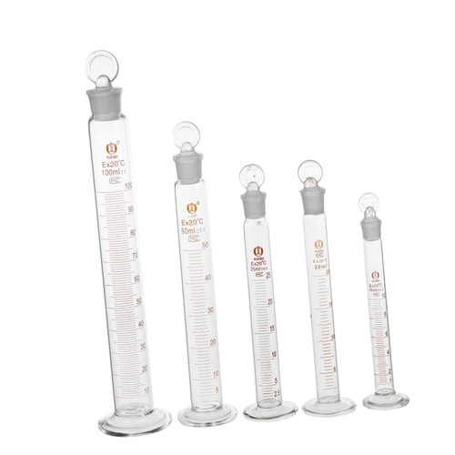 Hemoton 5Pcs 10mL Lab Graduated Measuring Cylinder glass measuring cylinder measuring cup with scale graduated cup glass mixing measuring cylinder installation tool