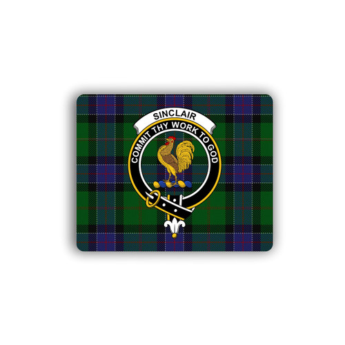 Sinclair Scottish Clan Computer Mouse Pad Hunting Tartan (Crest and Tartan)