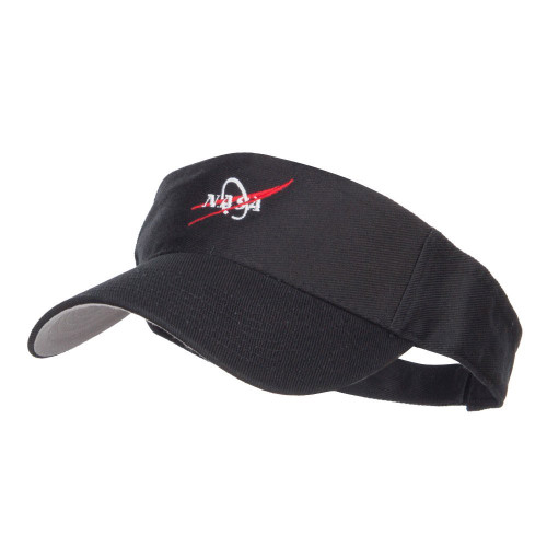 e4Hats.com NASA Logo Embroidered Sports Visor - Black OSFM