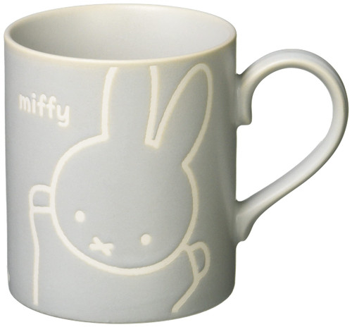 ????(Kaneshotouki) Kim Jo Pottery 406136 Dick Bruna Miffy Water Repellent Mug, Approx. 9.2 fl oz (260 ml), Gray, Made in Japan