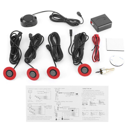 Acouto Car Reverse Radar Sensor Kit 16.5mm Car Built?In Backup Radar Sensor Reversing Assistance with Audio Buzzer Auxiliary Kit(Gray)