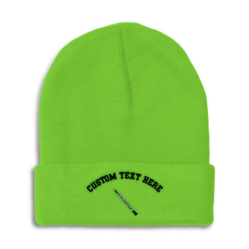 Custom Beanies for Men Oboe B Embroidery General Music Clarinet Instrument Winter Hats for Women Acrylic Skull Cap 1 Size Lime Personalized Text Here