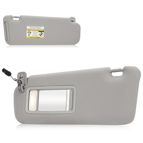 Left Driver Side Sun Visor with Light for Mazda CX-9 2010 2011 2012 2013 2014 2015, Replaces TDY1-69-320, Gery