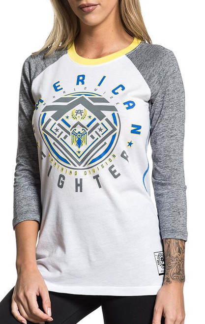 American Fighter MacArthur 3/4 Sleeve Sport Graphic Fashion Raglan T-Shirt Top
