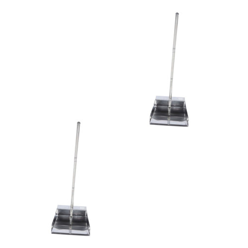 2pcs Large Trash Shovel Dustpan Long Handle Upright Pans Garbage Shovel Long Handled dustpans Standing Dustpan Indoor Dustpan Outdoor pan Stainless Steel Small Dustpan Office Heavy