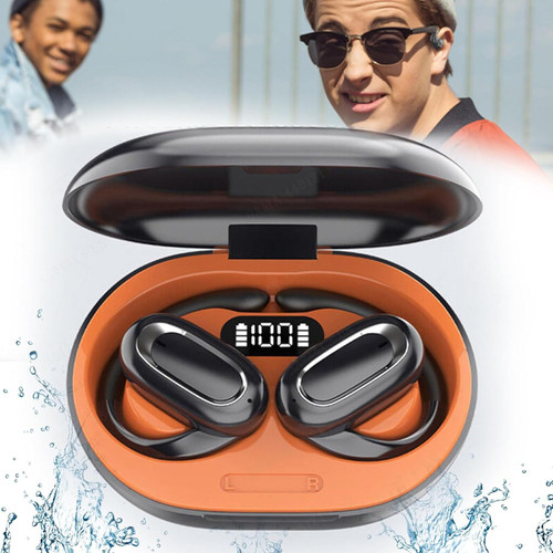 KUZEMXW 2024 Latest 3D Surround Sound Open Ows Bluetooth Headset - Open Owls Bluetooth Headset, Wireless Open Ear Noise Reduction Waterproof Hanging Ear Sports Bone Headphones (A)