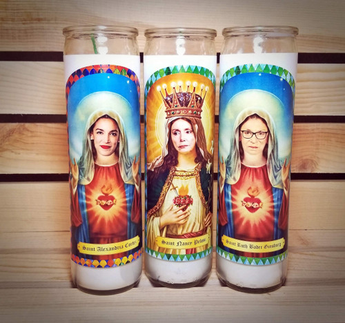 AOC PELOSI RBG Prayer Candle Alexandria Ocasio Cortez Nancy Pelosi Ruth Bader Ginsburg Prayer Candles Funny Gag Gift Activist Feminist Gift AOC PELOSI RBG Prayer Candle Alexandria Ocasio Cortez Nancy Pelosi Ruth Bader Ginsburg Prayer Candles Funny Gag Gift Activist Feminist Gift