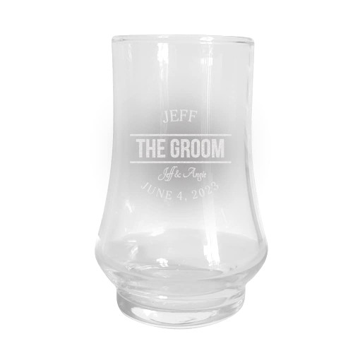 GiftsForYouNow Engraved Groomsmen Personalized Kenzie Whiskey Glass, 5.75oz.