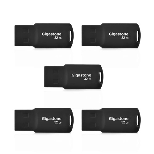 Gigastone 32GB 5-Pack USB 2.0 Flash Drive, Capless Design Pen Drive