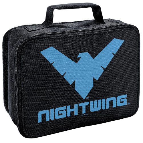 LOGOVISION Batman Nightwing Logo Insulated Soft Sided Lunch Box - Reusable Lunch Bag For School Office Work, BPA Free