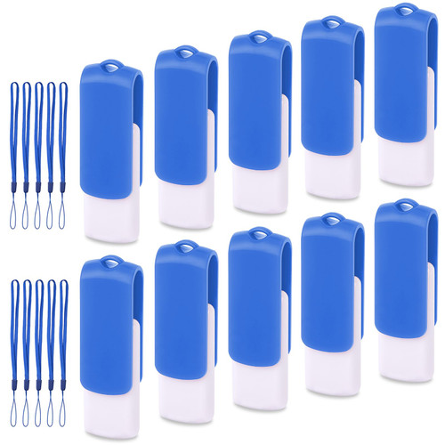 AGECASH 8GB USB Storage Flash Drive 10 Pack, 8GB USB Drive Bulk USB2.0 FAT32 Thumb Drive Swivel Plastic Pendrive Zip Drive USB Jump Drive, Memoria USB Memory Stick for Back to School, Projects, Office