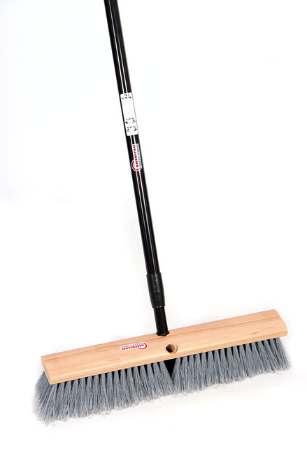 American Select Tubing PBME18001 18" Multi-Surface Push Broom with Sturdy Extendable Handle