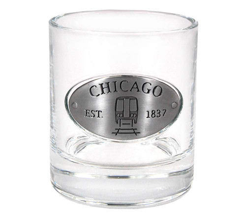Americaware 10 oz. Whiskey Glass With Etched Chicago Medallion