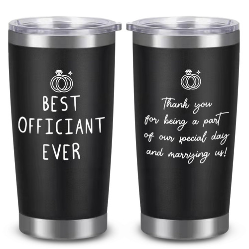 ARYDGELL Wedding Officiant Gift Coffee Mug, Gift From Bride & Groom, Thank You Gift for Wedding Officiant, 20oz Officiant Mug Best Officiant Ever Coffee Mug from Couple (Black-High)
