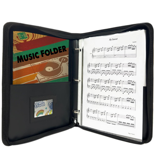 Choral Music Folders with Hand Strap, Music Folder with 40 Sheet, Music Binder 3 Ring for Choir Singer, Stage Performance, Musician -Black Choral Music Folders with Hand Strap, Music Folder with 40 Sheet, Music Binder 3 Ring for Choir Singer, Stage Performance, Musician -Black