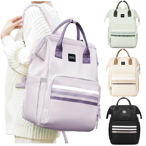 Diaper Bag Backpack ,Multifunction Large Travel Diaper Bag with Changing Pad for Moms Dads Maternity Baby Changing Bags Waterproof Unisex Baby Bag with Changing Pad, Tote Bag, Stroller Straps,Purple