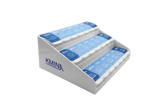 KMINA - Weekly Pill Organizer 3 Times a Day, Pill Box 7 Day 3 Times a Day, Pill Organizer Weekly, Medicine Organizer Box, Extra Large Pill Organizer, Vitamin Organizer Container - Made in Europe KMINA - Weekly Pill Organizer 3 Times a Day, Pill Box 7 Day 3 Times a Day, Pill Organizer Weekly, Medicine Organizer Box, Extra Large Pill Organizer, Vitamin Organizer Container - Made in Europe