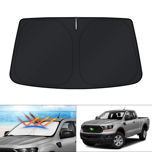 KUST Custom Fit Windshield Sun Shade for Ford Ranger Accessories 2019-2024 Window Shade Foldable Sun Visor Protector Blocks UV Rays Keep Your Car Cooler KUST Custom Fit Windshield Sun Shade for Ford Ranger Accessories 2019-2024 Window Shade Foldable Sun Visor Protector Blocks UV Rays Keep Your Car Cooler